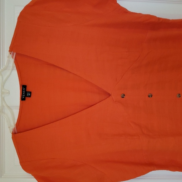 NEW Venus Orange Button-Down Dress - Picture 2 of 11